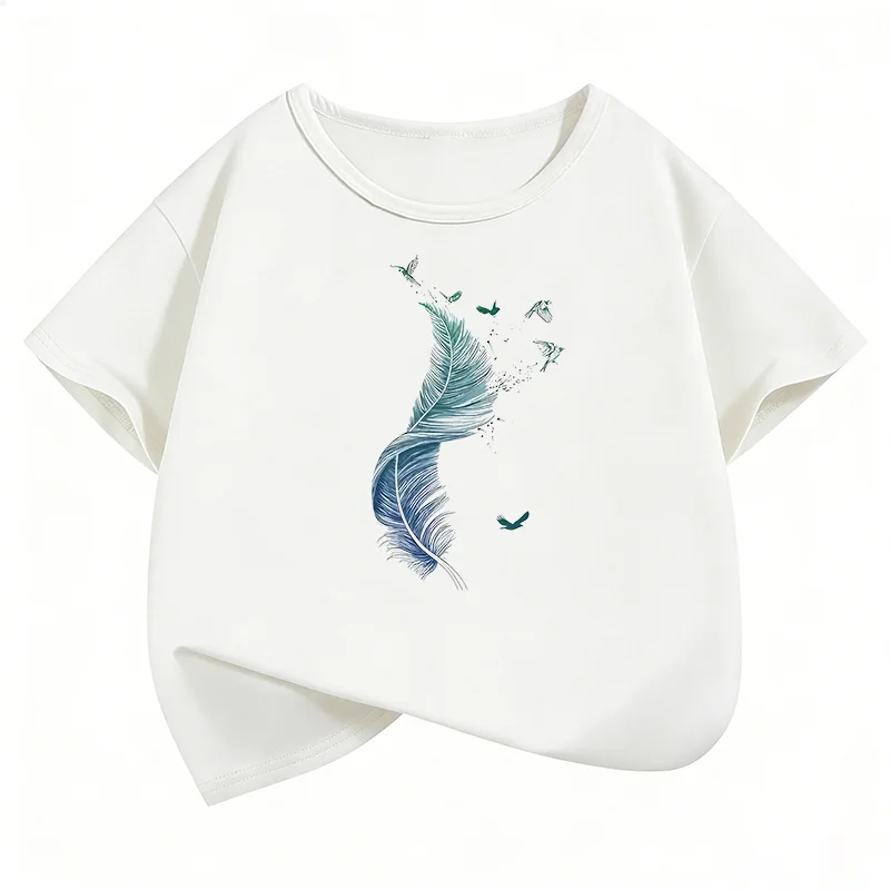 Vintage Leaf Design T Shirts Retro Kids Children's T-shirt Boys Girls Summer Spring Casual Top Tee Shirt Short Sleeve