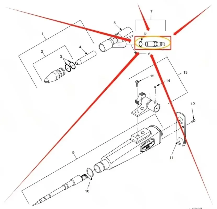 sMaster 134386 Hose Adapter Versa Spray II Automatic Powder Spray Gun Electrostatic Powder Coating Machine