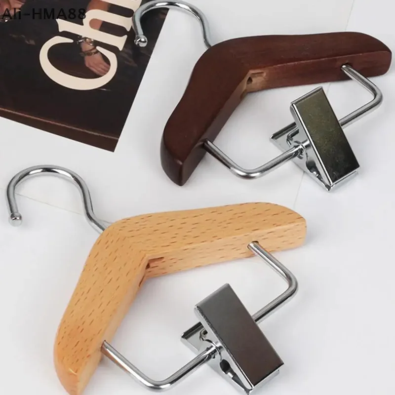 

HMA88-Mini Clothes Hanger Premium Wood Baby Clothes Hanger With Non-Slip Clip Practical Pet Clothes Hook Wardrobe Hanger