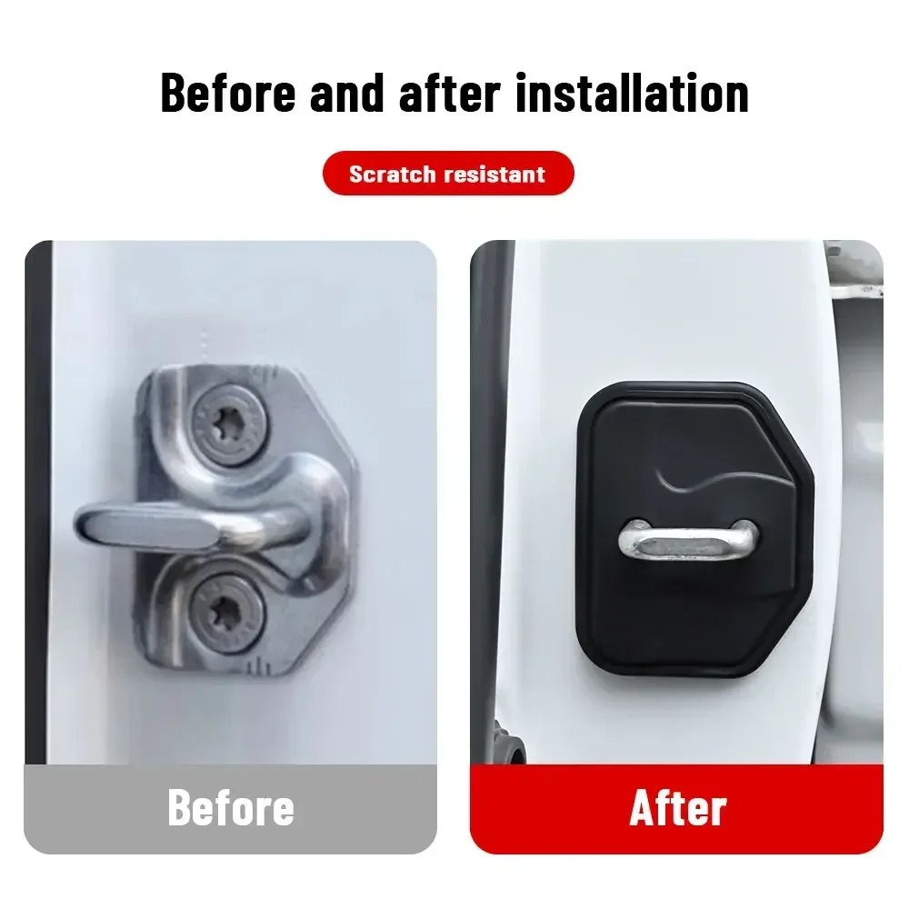 For VOLVO XC60 2017-2023 Car Door Shock Absorber Door Lock Protector Silicone Auto Door Lock Latches Cover Accessories