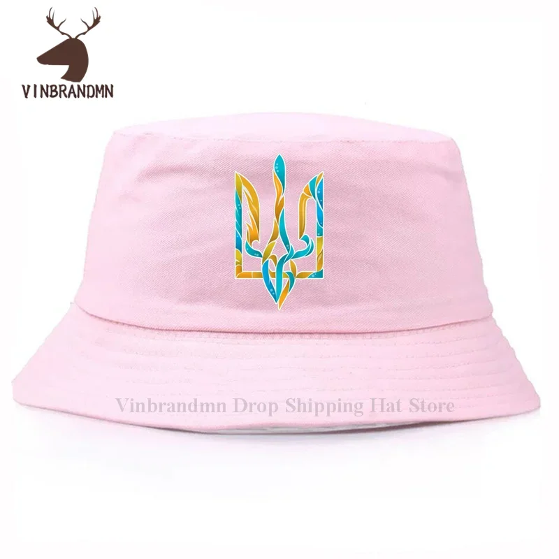 Ukraine coat of arm Bucket hat Men Women Ukrainian emblem sun hat black yellow logo Baseball cap Ukraine logo Fashion Bucket hat