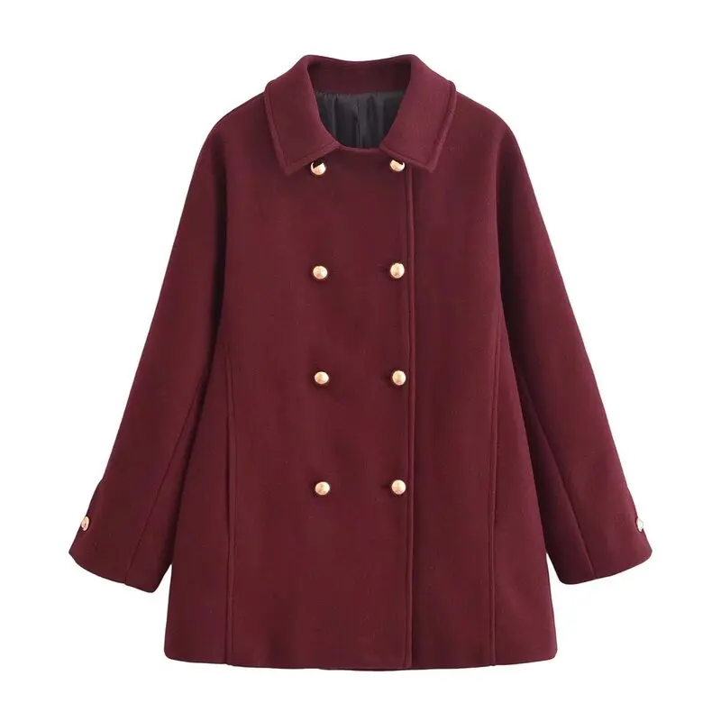 

Autumn Winter New Arrival Women's Long Sve Double Breasted Versatile Coat Design Commute Sle Other Material 00%