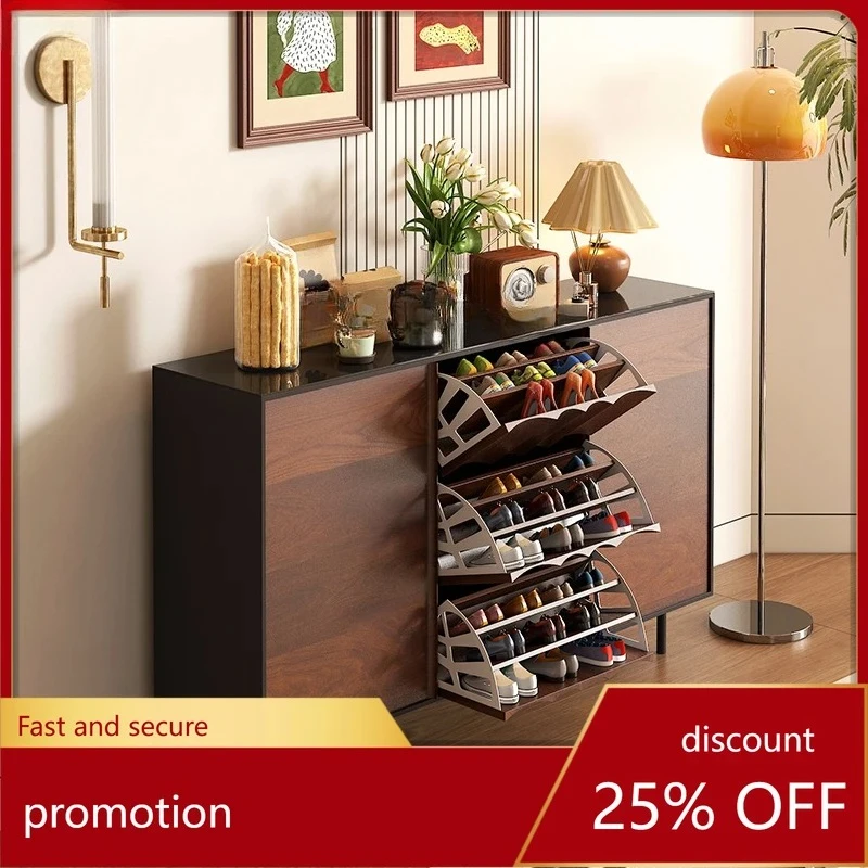 

Тумба для обуви из массива дерева с откидной дверцей, домашний шкаф для хранения у входной двери, интегрированный шкаф для прихожей