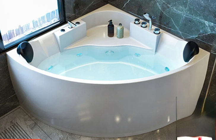 

Massage bathtub, family couple, fan-shaped bathtub, triangular adult bathtub, small unit size of 1m-1.5 meters