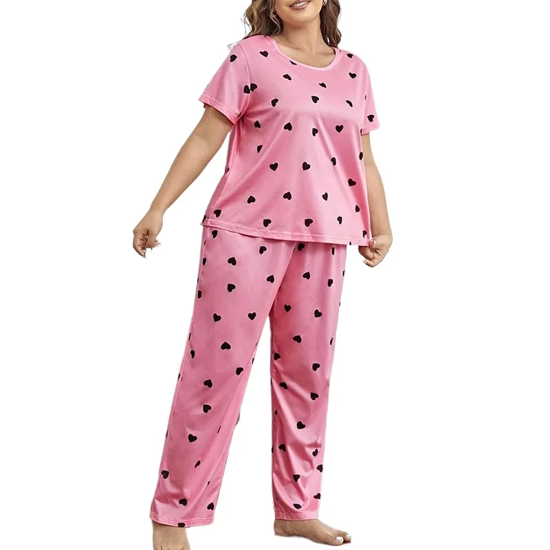 

Plus Size Love Pajama Sets Women Home Clothing Outfit Lounge Pijama Sleepwear Pyjama Pj 2 Piece Loungewear Women Pijamas Women
