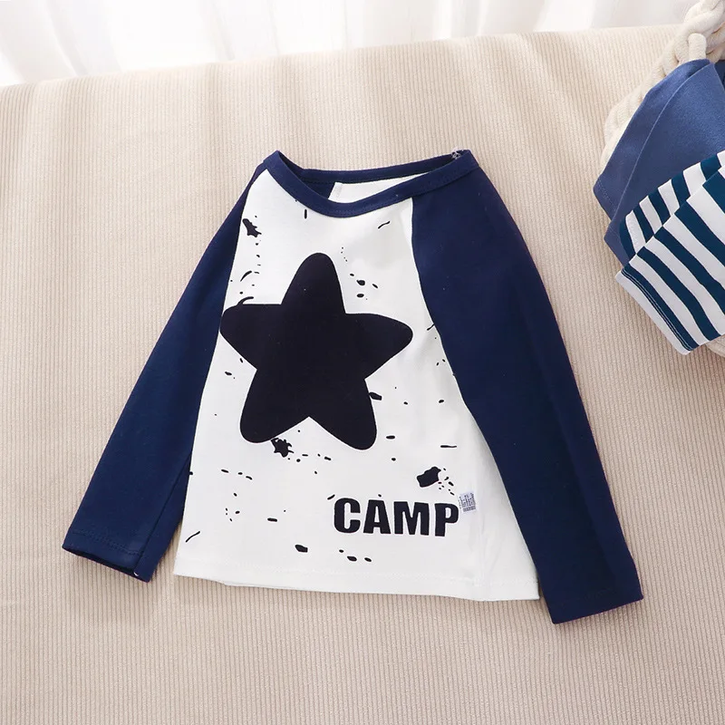 Children's Underwear Top Pure Cotton Bottoming Shirt Boys and Girls Long-sleeved Children's Clothing Single Piece T-shirt