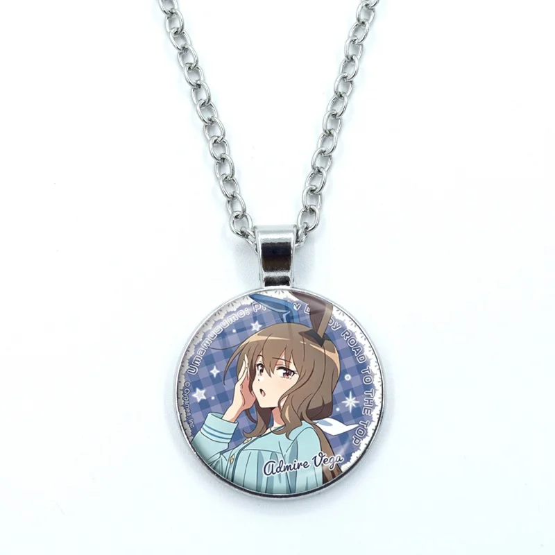 Special Week Silence Suzuka Tokai Teio Vodka Necklace for Women Jewelry Anime Cartoon Cabochon Glass Pendant Necklace Wholesale