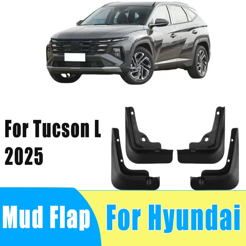 

4pcs Automobiles Tire Mudguard Waterproof Prevent Mud Splashing Car Mud Flap Fender Trim Accessories For Hyundai Tucson L 2025