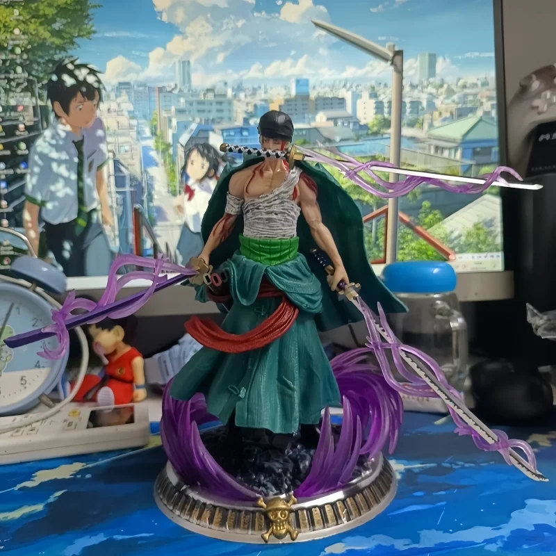 Аниме One Piece Roronoa Zoro персонаж морфологическая модель компьютерная настольная буфетка ручная работа модель украшения