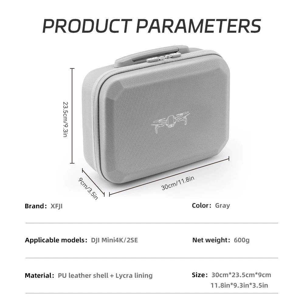 XFJI Carrying Case for DJI Mini 2/Mini 2 SE/Mini 4K Storage Bag Suitcase Mini 2/2 SE Drone Accessories Splash-proof Shoulder Bag