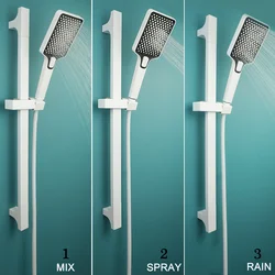 White Adjustable Shower Rod lifting Rod Extendable Wall Mounted Shower Horizontal Rod Column Bathroom Riser Sliding