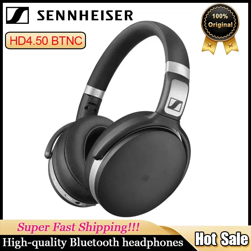 

Беспроводные Bluetooth-наушники Sennheiser HD4.50 BTNC с глубоким басом, шумоподавлением и стереозвуком, игровые наушники-гарнитура