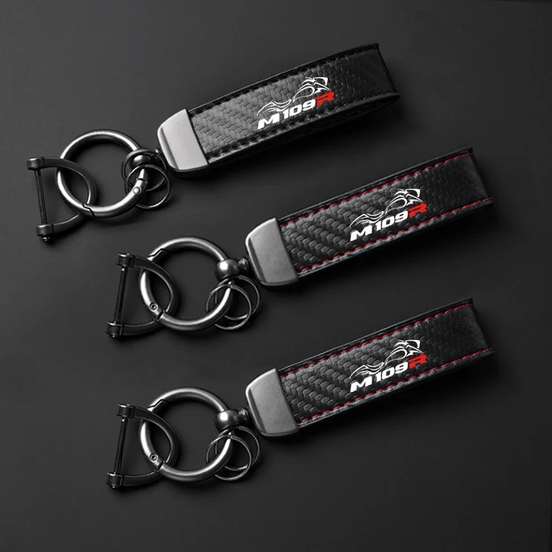 For SUZUKI M 109R 109 M109 R M109R New Fashion Motocycle carbon fiber leather rope keychain Holder Keyring Logo Accessories