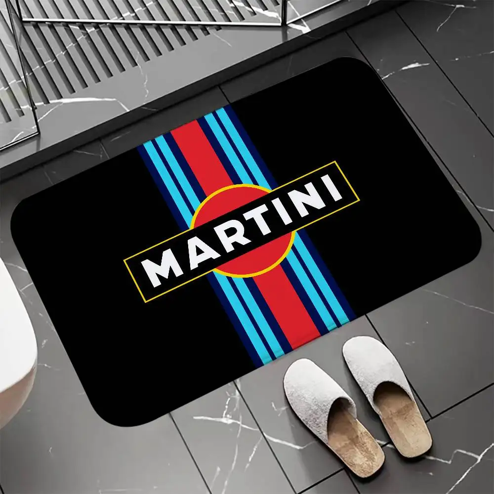 

M-Martinis Racing Stripe Floor Mat Entrance Doormat Bath Mats Non-slip Mat Carpets Carpet Entrance of House Custom Kitchen