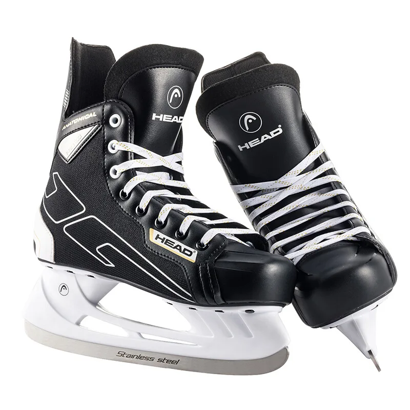 S180 หนังสีดํา ICE Hockey มีดใบมีดรองเท้าสเก็ต Patines จริงน้ําแข็งใบมีดเด็กผู้ใหญ่ขนาด 28-47 เริ่มต้น