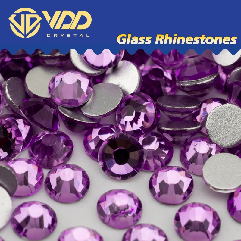 VDD 136 Lavender SS4-SS30 New Color Glass Rhinestones Crystal Flatback Bright Glitter Strass Stones For DIY Nail Art Decorations