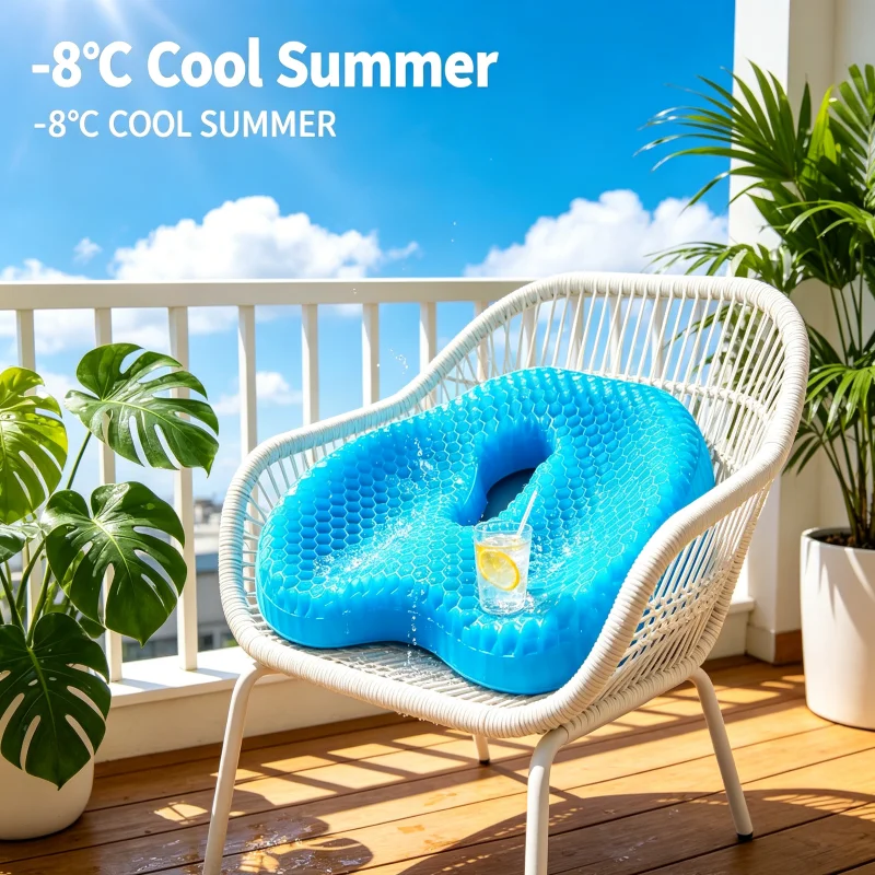 Silicone Sitting Cushion Cool Breathable Home Office Car Seat Soft Waist Leg Relax Pressure Relief Easy Clean Support Dailyuse