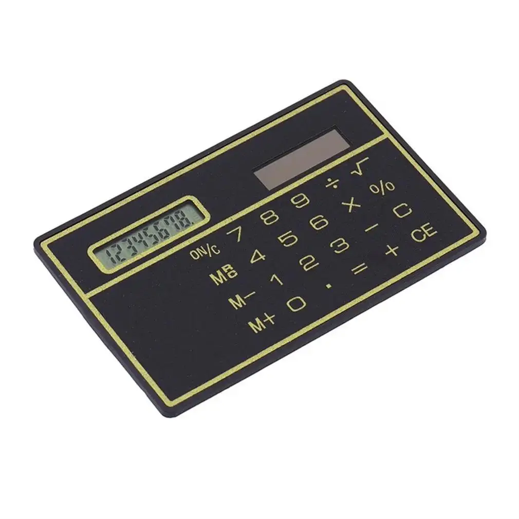 8 Digit Ultra Thin Solar Power Calculator with Touch Screen Credit Card Design Portable Mini Calculator for Business School New