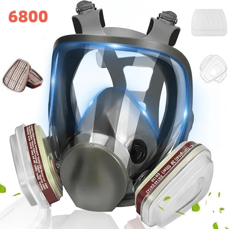 Chemical Gas Mask 6800 Dust Respirator Anti-Fog Full Face Mask Filter For Industrial Acid Gas, Welding Spray Paint Insecticide