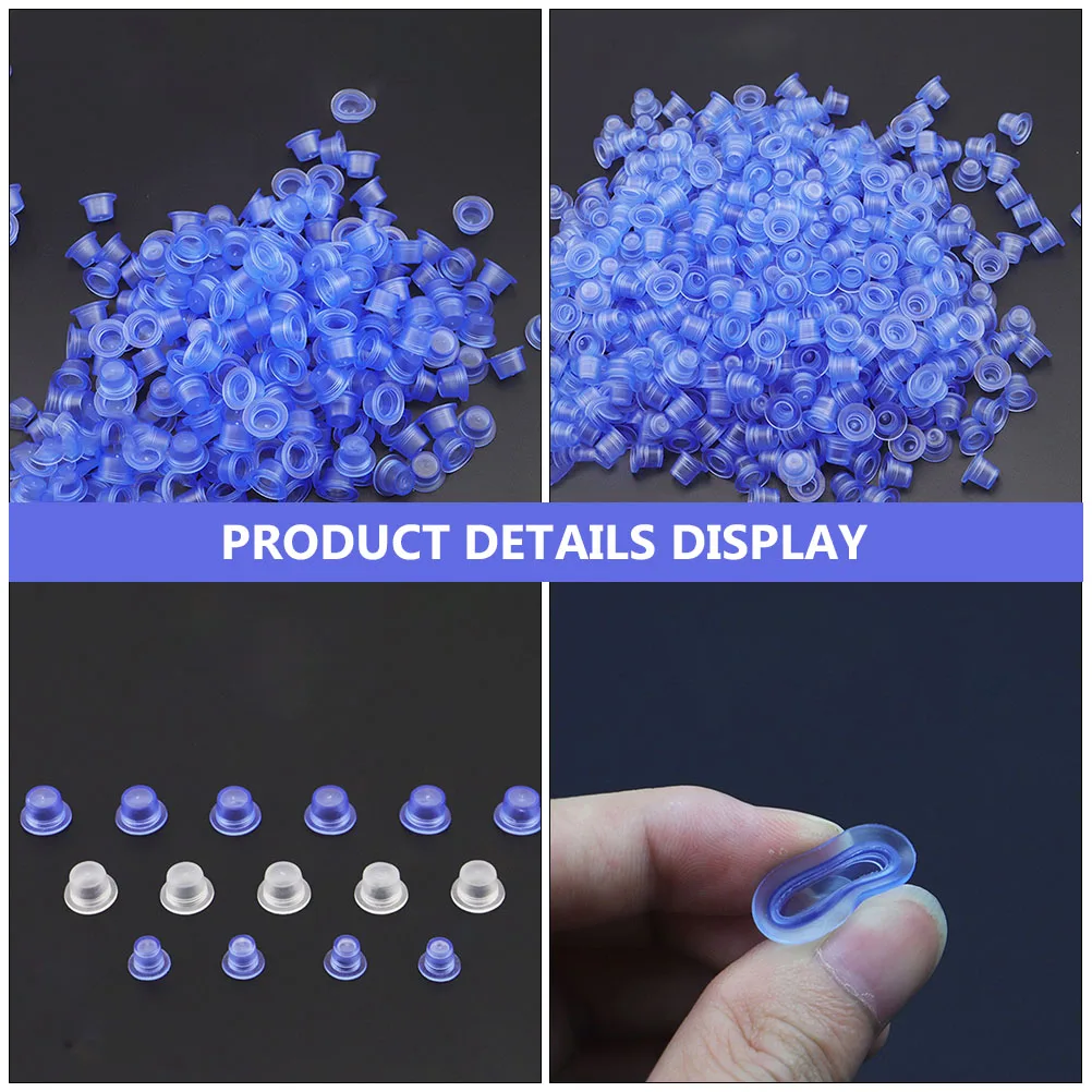

200 Pcs Disposable Silicone Coloring Cup Tattoo Ink Caps Silica Gel Pigment Cups