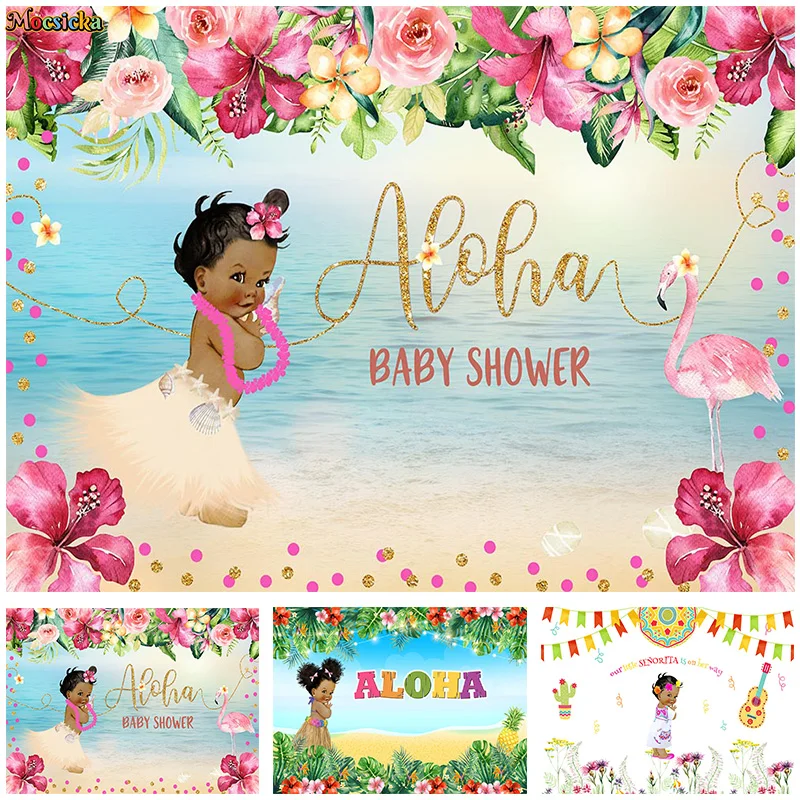 Mocsicka-子供の写真の背景,誕生日パーティーの背景,緑,フラミンゴの背景,ケーキのスマッシュ,写真バナー,スタジオアクセサリー,夏