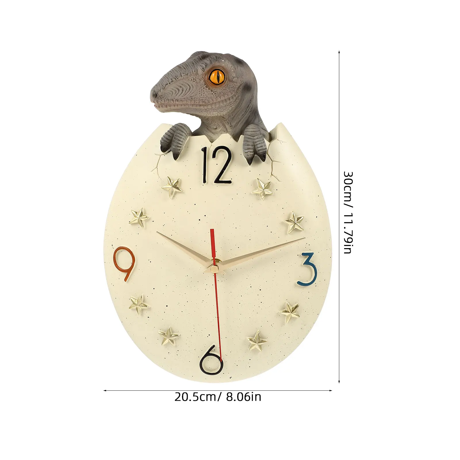 

Resin Dinosaur Eggshell Wall Clock Adorable Digital Design for Childrens Room Decorative Cartoon Hanging Clock Easy Install