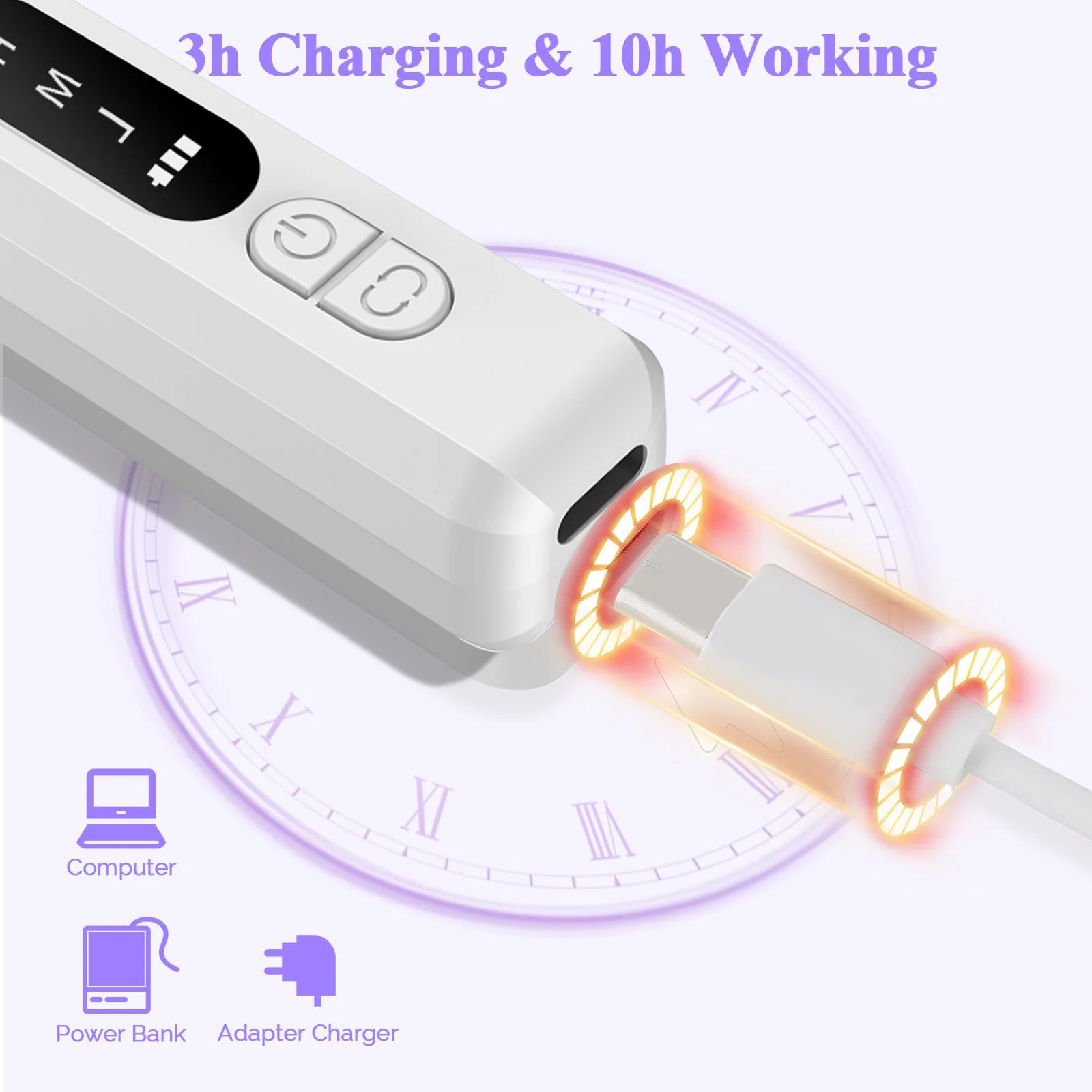 Electric nail grinder, nail polisher, portable nail polish pen, wireless polisher, small polishing pen