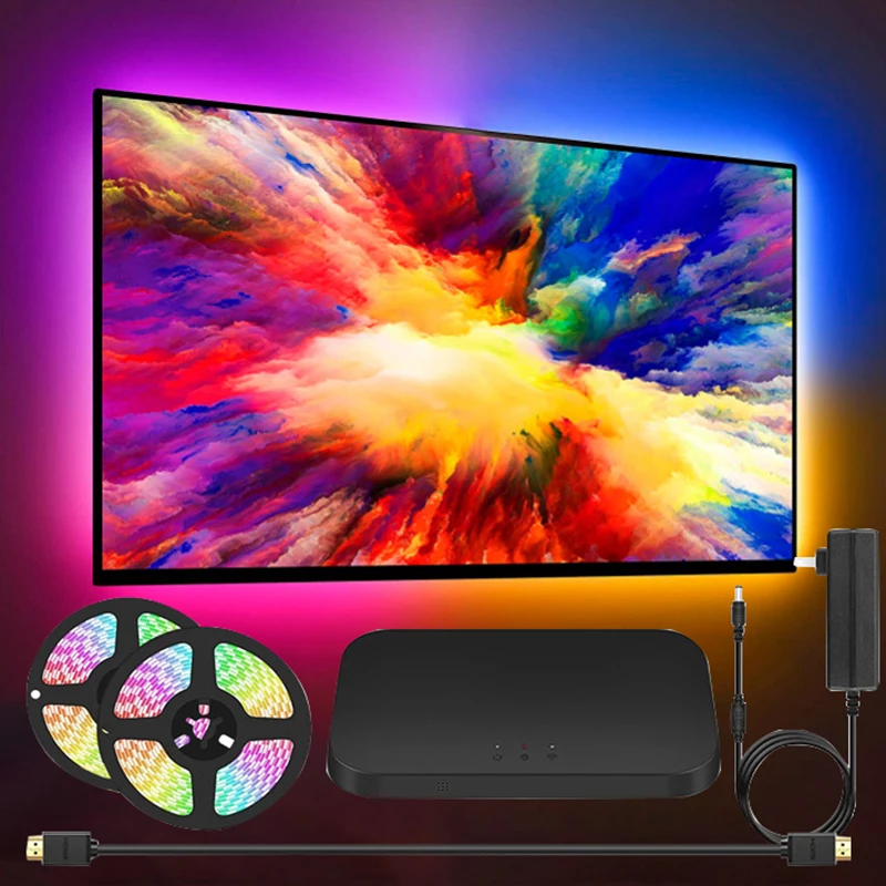 TV PC Sync Ambient Lights USB RGB TV/PC Display Sync LED Strips Smart LED Strip Kits That Can Sync TV Screens,For Playroom Decor