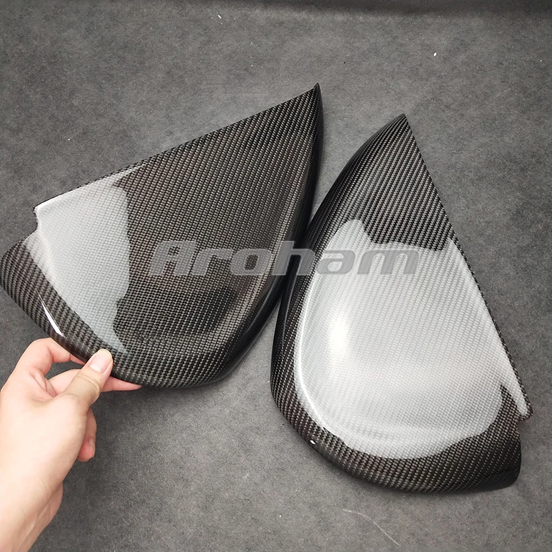 2pcs Carbon Fiber Dashboard End Caps Side Trim Cover 4G0857085 4G0857086 For Audi A6 S6 RS6 2012 2013 2014 2015 2016 2017 2018