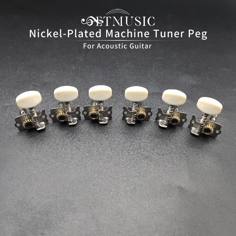 6PC Nickel-Plated Left And Right Hand Guitar Tuning Pegs Tuners Machine Head for Acoustic Guitar