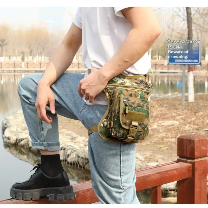 1Pcs Outdoor Multifunctional Hip Belt Waterproof Waist Bags Motorcycle Drop Leg Bag Travel Cycling Hiking Shoulder Body Bag