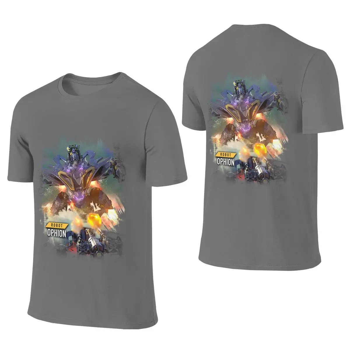 Robot Ophion At War Zone Long Style Reversible T-shirt Artistic Boy Suitable For All Seasons Shirt