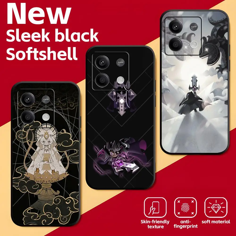 Cartoon Cookie Run Kingdom Phone Case For Xiaomi Redmi Note 17 15 14C 13C 12C 14 13 12 Pro Plus S Soft Black Phone Cover