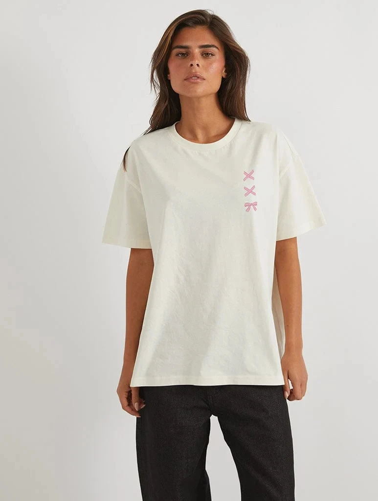 Women Oversized My Melody T‑Shirt Sanrio Spring Mushroom Vintage Letter Back Graphic Print Short Sleeve Sweet Casual Tee Tops