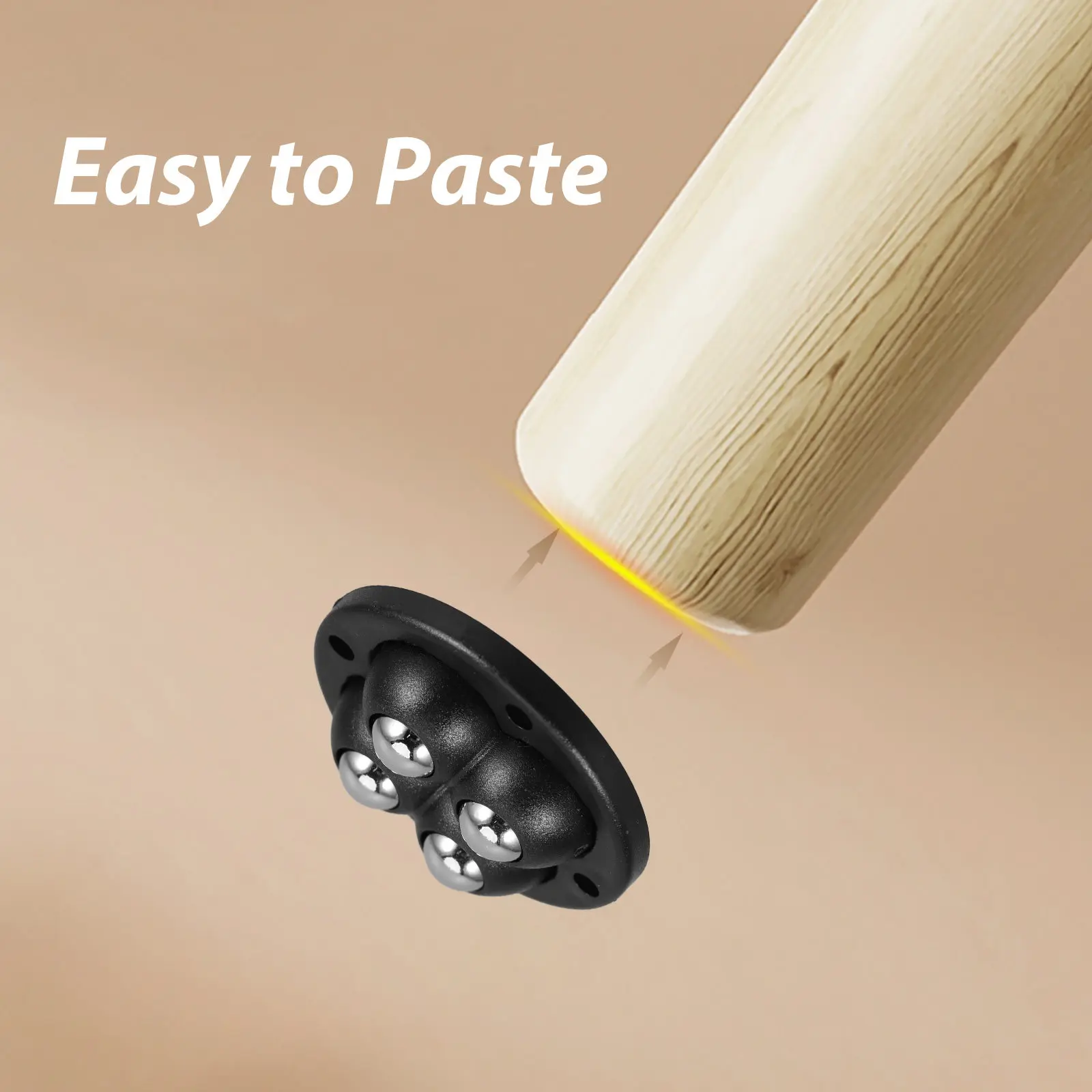 4Pcs Self Adhesive Swivel Ball Caster Wheels Universal Mini Casters for Furniture Office DIY Crafts Trash Can Storage Box Mute