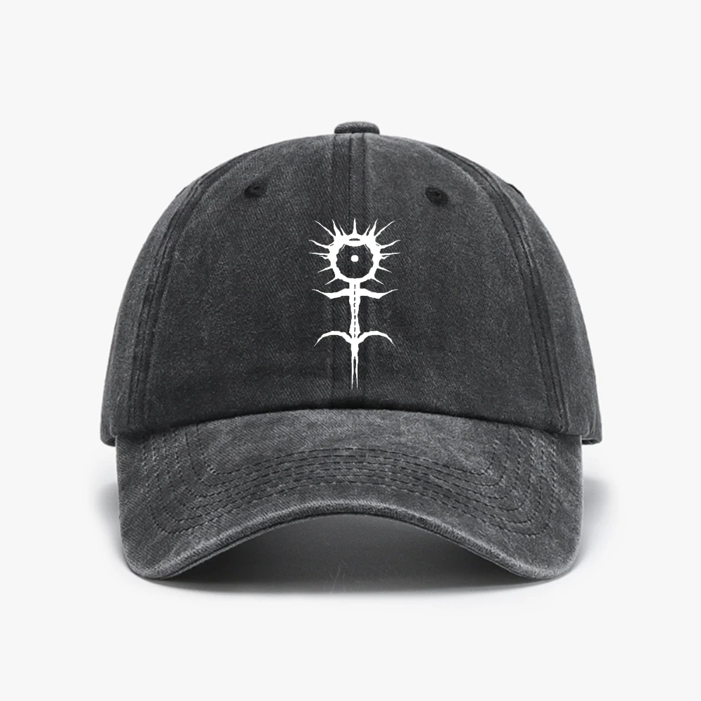 

Trap Metal Ghostemane Washed Baseball Cap Stylish Sun hat Women Men Hiking Fishing adjustable hats Soft top denim caps