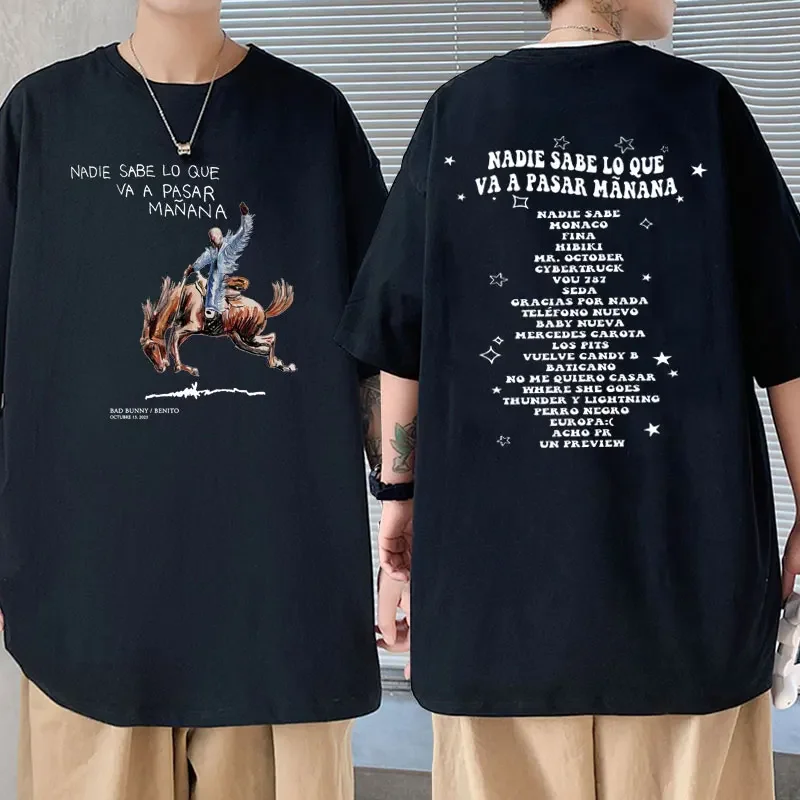 Rapper Bad Bunny T Shirt New Album Nadie Sabe Lo Que Va A Pasar Mañana Graphi T Shirts Fashion Hip Hop Oversized T-shirts Unisex