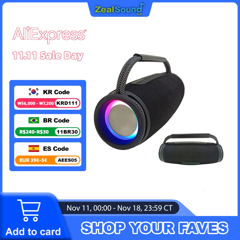 Portable Bluetooth Speaker with RGB Lights,Wireless Speakers with HD Sound 15W Super Bass for Home Party Outdoor Beach Travel