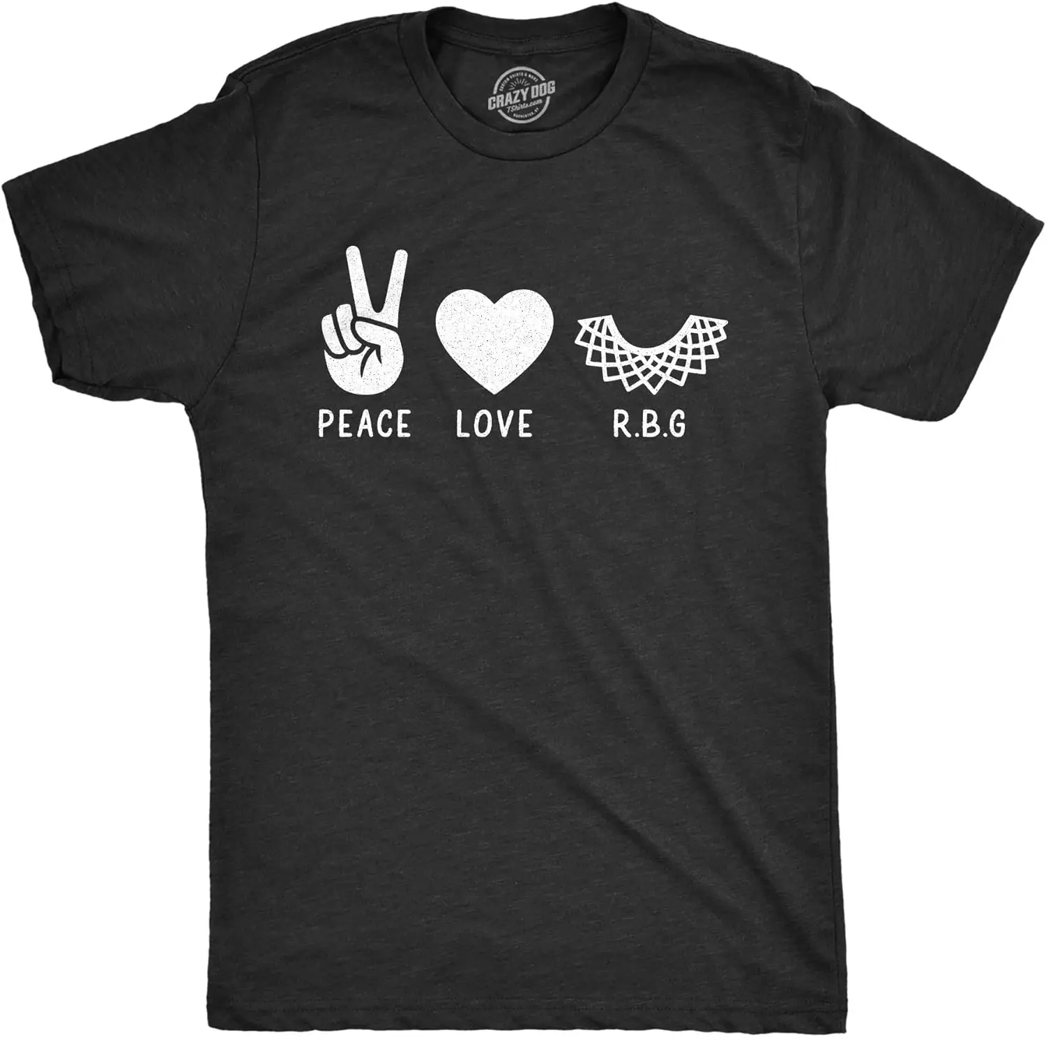 New Mens Peace Love RBG Tshirt Ruth Bader Ginsburg  Court Justice Protest Novelty Tee