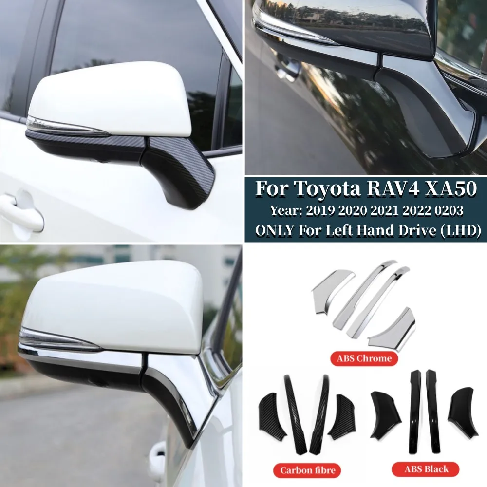 

For Toyota RAV4 XA50 2019 2020 2021-2023 RAV 4 XA 50 Hybrid Car Rearview Mirror Side Molding Cover Trim ABS Chrome Accessories