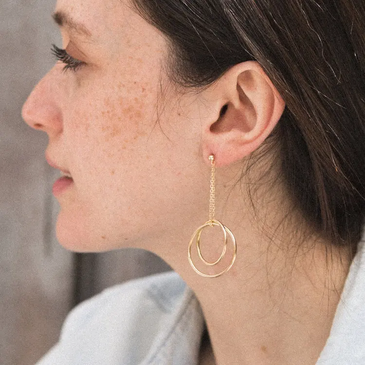 Fashion Large Circle Earrings for Women Statement Stainless Steel Geometric Earrings Hanging Earrings Fashion Jewelry Wholesale image 2