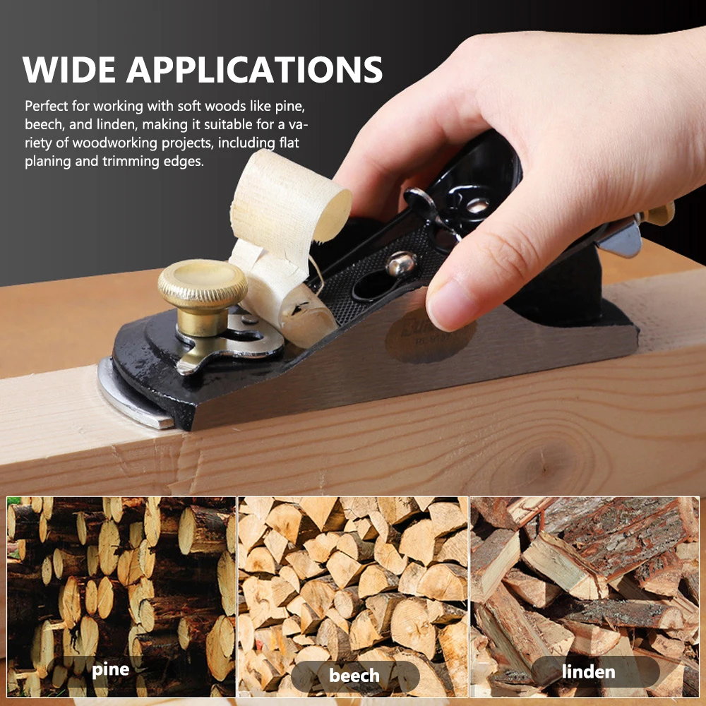 Small Woodworking Planer Wood Board Planer T10 Steel Blade with Angle Adjustable Function Ergonomic Design for Smooth Planing