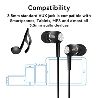 Écouteurs intra-auriculaires filaires 3,5 mm, casque hi-fi avec basses puissantes, casque de sport stéréo, casque de jeu avec microphone 2