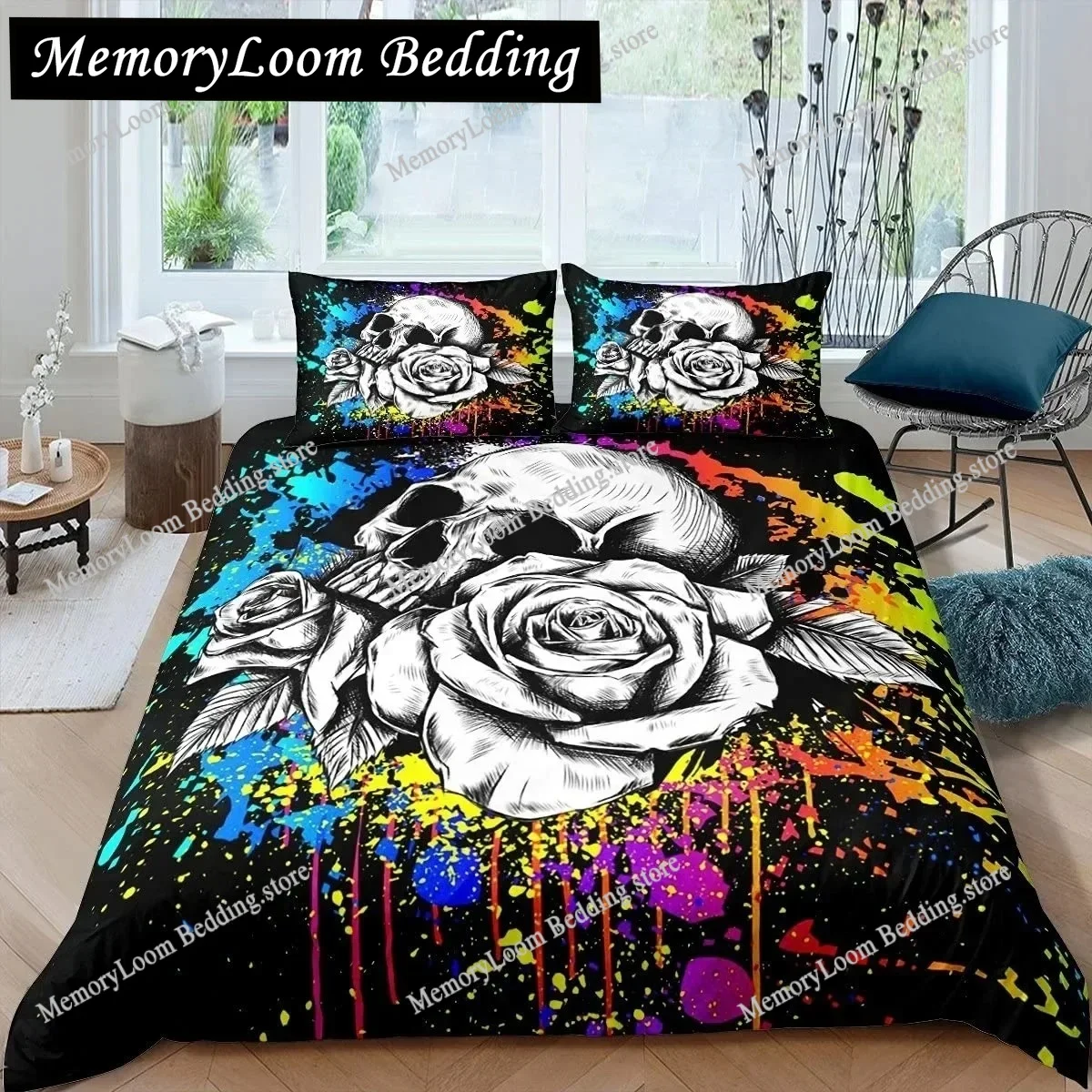 

3D Hippie Graffiti King Queen Duvet Cover Hip Hop Bedding Set for Kids Teens Adults Wall Urban Street Art Polyester Quilt Cover