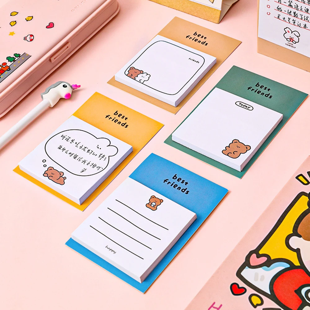 30 Vellen Cartoon Beer Planner Plakbriefjes Kawaii Briefpapier Schattige Memo Pad Notitieblok Kantoor Laat Bericht Kantoorbenodigdheden