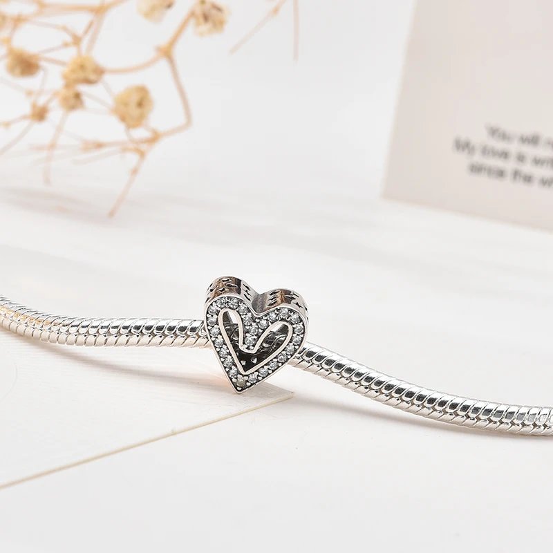 Miniso واضح البريق Pavé سحر رائعة الخرزة تناسب الأوروبية الأصلية الفضة سوار الإسورة DIY مجوهرات هدية الملحقات