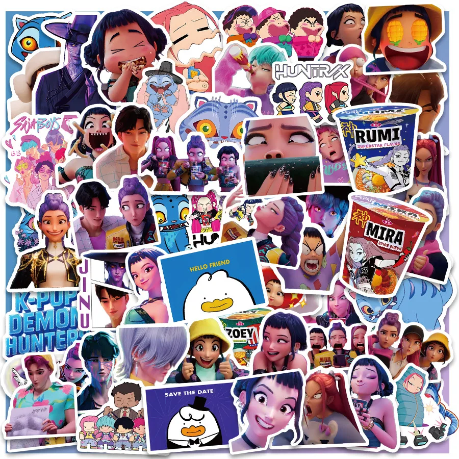 

10/30/60PCS Animated Movies Kpop Demon Hunters Cartoon Sticker DIY Decoration Waterproof Skateboard Notebook Graffiti Toy