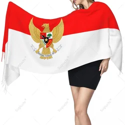 Indonesia Emblem Flag Scarf Pashmina Warm Scarves Shawl Wrap Hijab Spring Winter Multifunction Unisex