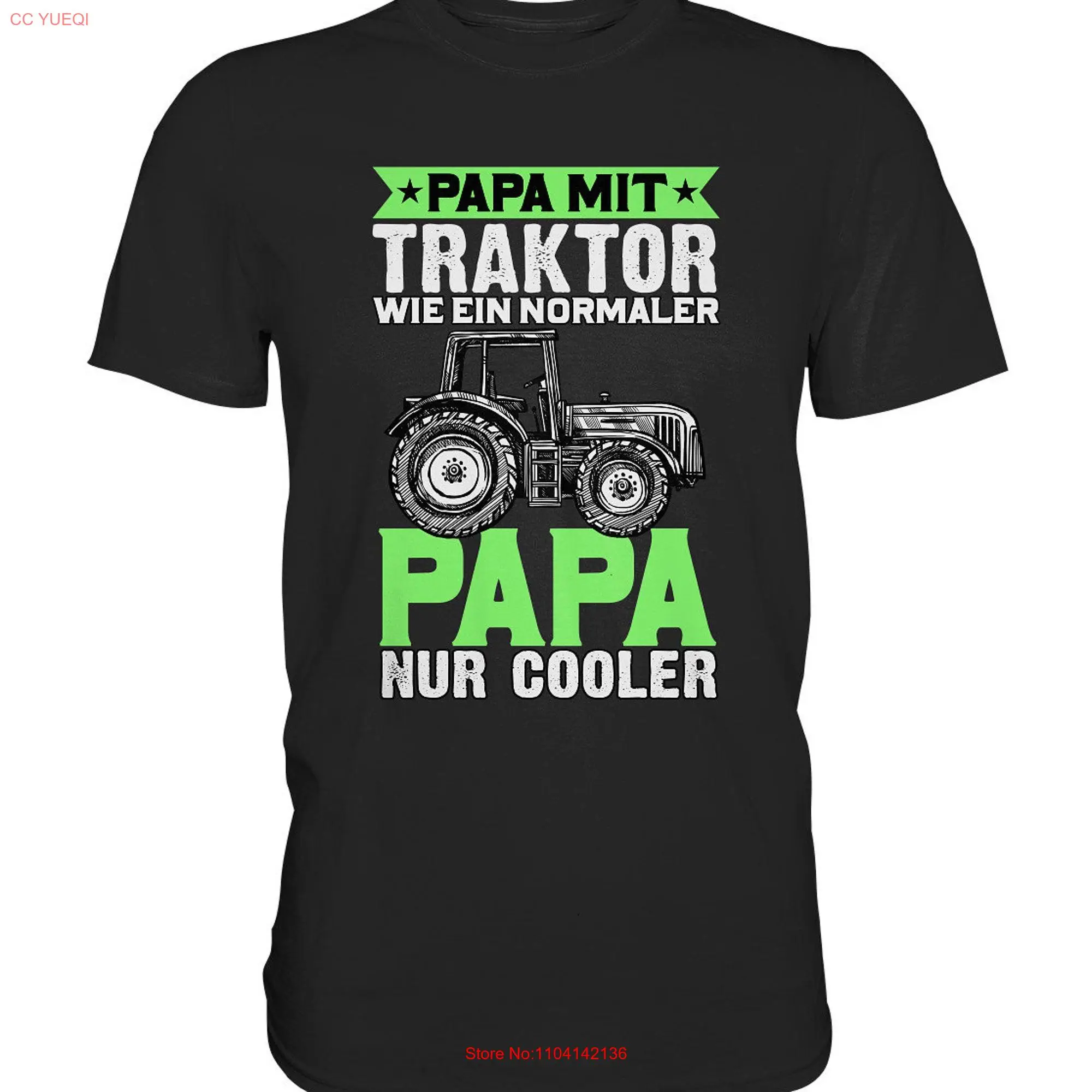 Father Father's Day Farmer Papa with Tractor T Shirt long or short sleeves