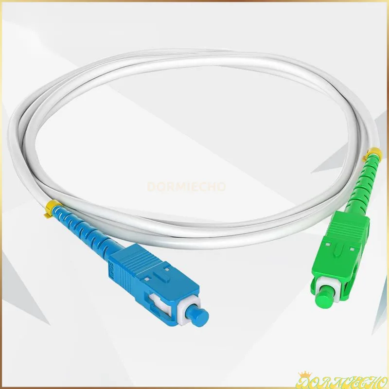 50 PCS 1 Meter SC/APC-SC/UPC Single Mode G657A2 Simplex Core 3.0mm Cable Optical Fiber Patch Cord White LSZH Jacket